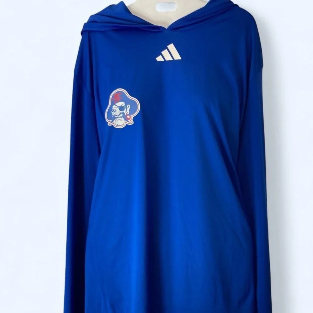 Adidas blue hooded pullover with logos  #sportswear XL NWT